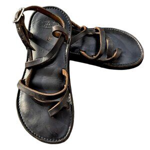 Handmade Brown Leather Piper Sandals  Women's 8.5 or Men's Size 7 bespoke